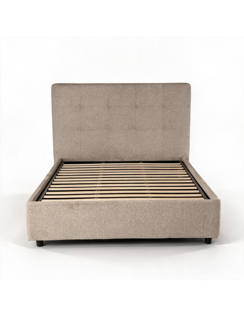 Letto Francese contenitore Ascoli 160x208x127H tessuto idrorepellente Aragon tortora