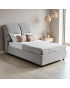 Letto una piazza e mezza contenitore Sofaback in tessuto Aragon grigio chiaro 138x222x120H