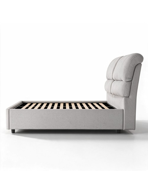 Letto una piazza e mezza contenitore Sofaback in tessuto Aragon grigio chiaro 138x222x120H