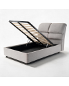 Letto una piazza e mezza contenitore Sofaback in tessuto Aragon grigio chiaro 138x222x120H