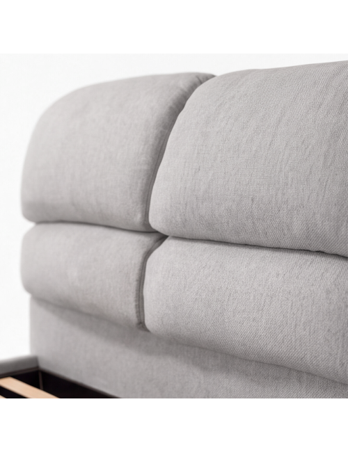 Letto una piazza e mezza contenitore Sofaback in tessuto Aragon grigio chiaro 138x222x120H