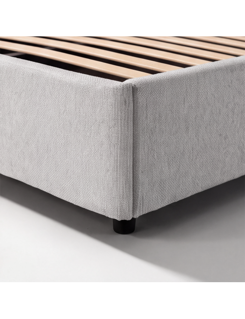 Letto una piazza e mezza contenitore Sofaback in tessuto Aragon grigio chiaro 138x222x120H