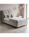 Letto una piazza e mezza contenitore Sofaback in tessuto Aragon tortora 138x222x120H
