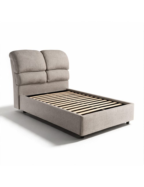 Letto una piazza e mezza contenitore Sofaback in tessuto Aragon tortora 138x222x120H