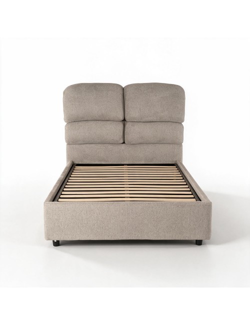 Letto una piazza e mezza contenitore Sofaback in tessuto Aragon tortora 138x222x120H