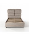 Letto una piazza e mezza contenitore Sofaback in tessuto Aragon tortora 138x222x120H