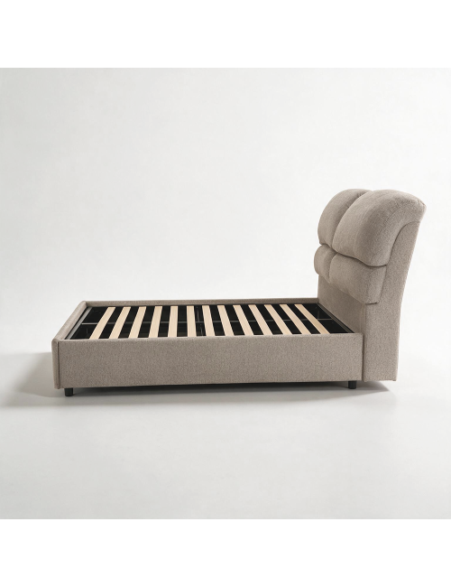 Letto una piazza e mezza contenitore Sofaback in tessuto Aragon tortora 138x222x120H