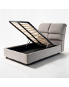 Letto una piazza e mezza contenitore Sofaback in tessuto Aragon tortora 138x222x120H