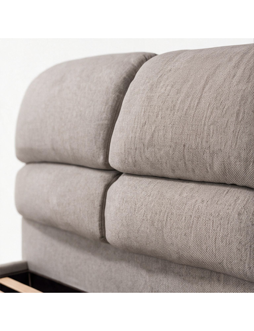 Letto una piazza e mezza contenitore Sofaback in tessuto Aragon tortora 138x222x120H