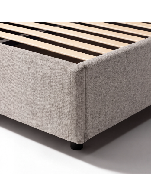 Letto una piazza e mezza contenitore Sofaback in tessuto Aragon tortora 138x222x120H