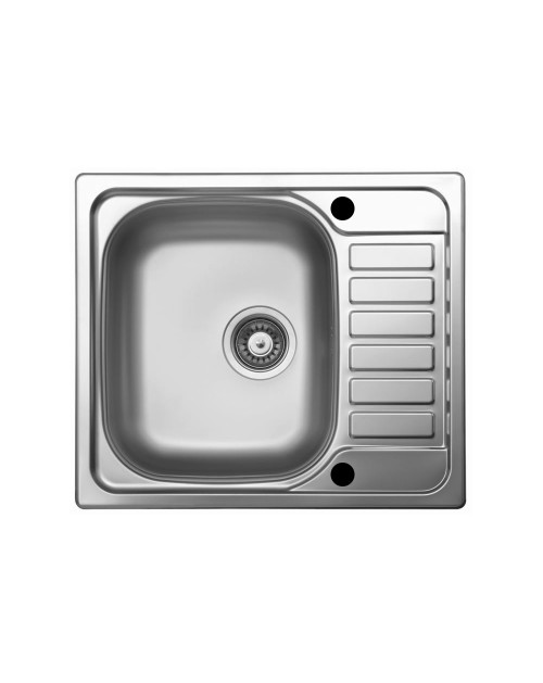 Lavello incasso acciaio cucina 50x60 reversibile con gocciolatoio Rondò EC196