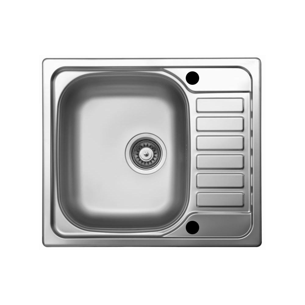 Lavello incasso acciaio cucina 50x60 reversibile con gocciolatoio Rondò EC196