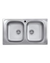 Lavello incasso cucina acciaio 86x50 cm due vasche SA322