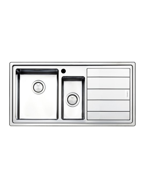 Samet Lavello Cucina 2 Vasche e Gocciolatoio Destro 100x50 cm