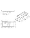 Samet Lavello cucina SAXT332 2 vasche e gocciolatoio destro 100x50 cm