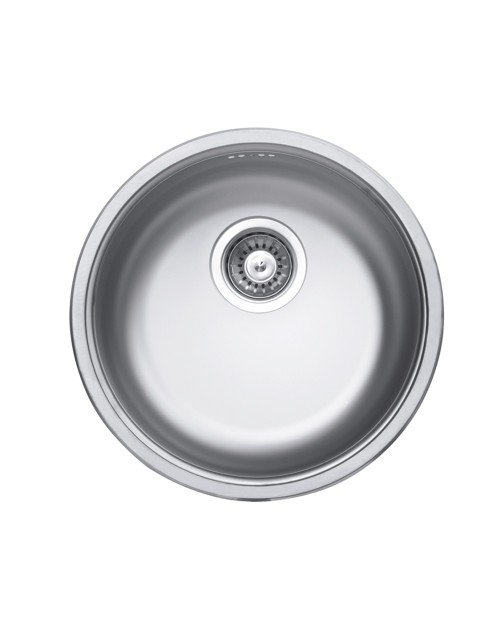 Samet, Lavello Cucina 1 Vasca 43,5x17 cm a Incasso, Modello Rondò EC192 a Pozzetto in Acciaio Inox Satinato