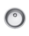 Samet, Lavello Cucina 1 Vasca 43,5x17 cm a Incasso, Modello Rondò EC192 a Pozzetto in Acciaio Inox Satinato