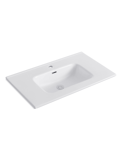 Lavabo Consolle da Appoggio LAV9080ES 81x36.5 cm in Ceramica Bianco Lucido – Stile Moderno