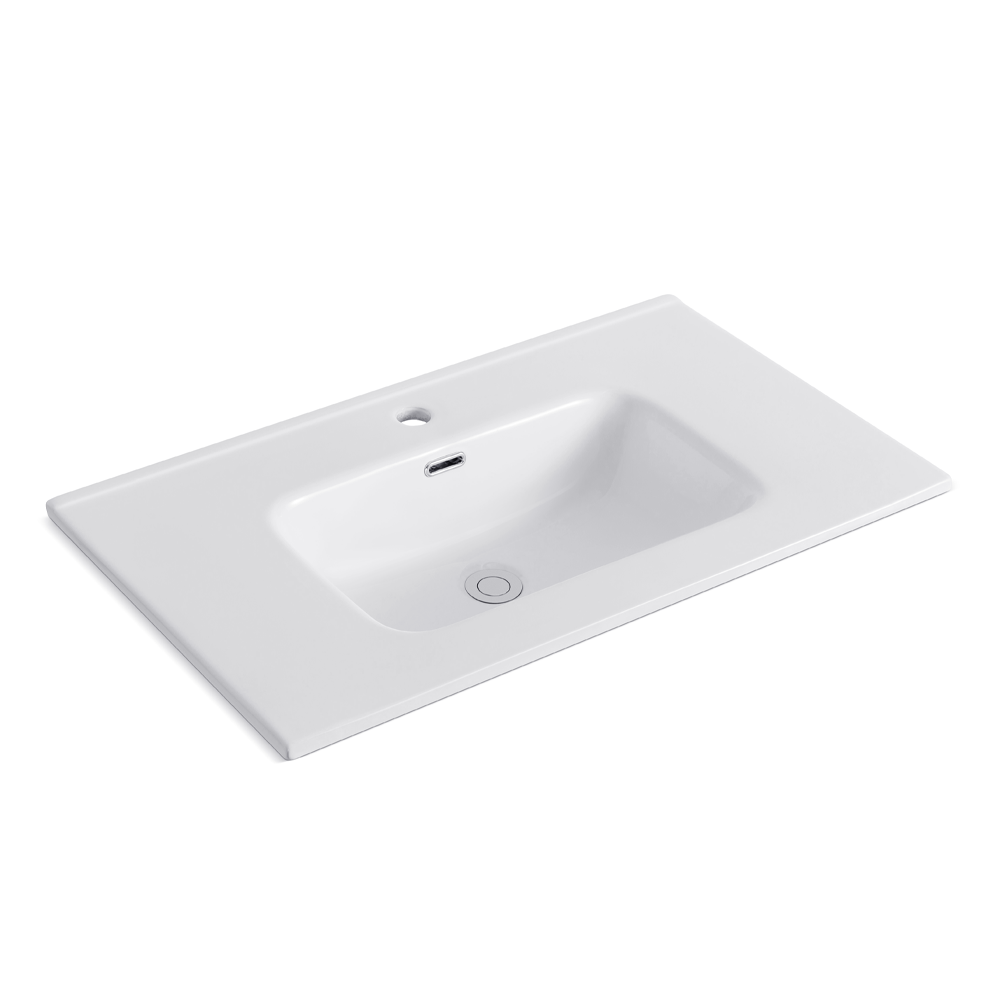 Lavabo Consolle da Appoggio LAV9080ES 81x36.5 cm in Ceramica Bianco Lucido – Stile Moderno
