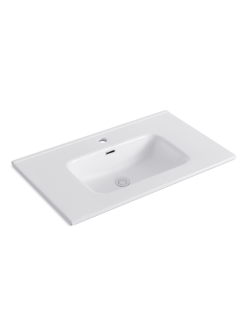 Lavabo Consolle da Appoggio LAV9080ES 81x36.5 cm in Ceramica Bianco Lucido – Stile Moderno