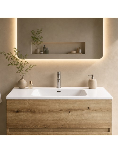 Lavabo Consolle da Appoggio LAV9080ES 81x36.5 cm in Ceramica Bianco Lucido – Stile Moderno