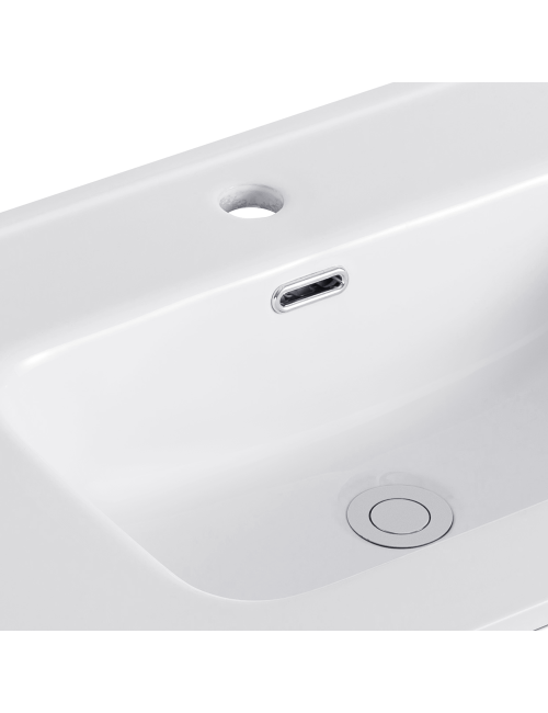 Lavabo Consolle da Appoggio LAV9080ES 81x36.5 cm in Ceramica Bianco Lucido – Stile Moderno