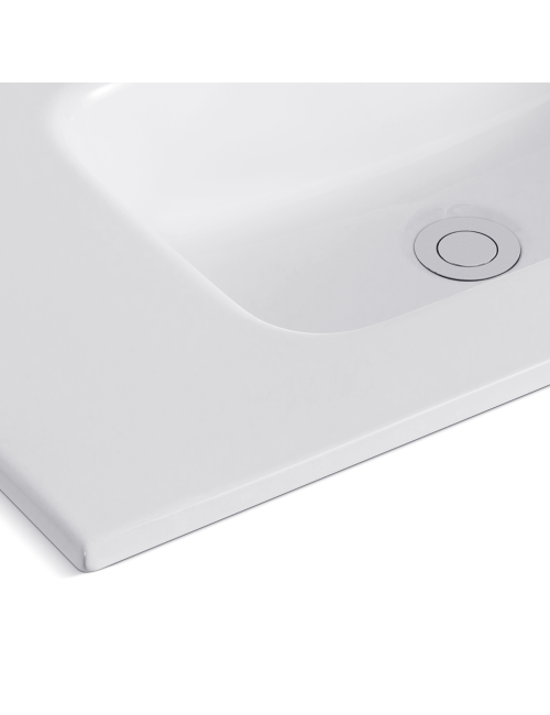 Lavabo Consolle da Appoggio LAV9080ES 81x36.5 cm in Ceramica Bianco Lucido – Stile Moderno