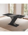 Tavolo allungabile nero con gamba e allunga cemento Axi 120x75x76H