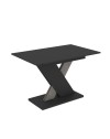Tavolo allungabile nero con gamba e allunga cemento Axi 120x75x76H