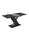 Tavolo allungabile nero con gamba e allunga cemento Axi 120x75x76H