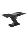 Tavolo allungabile nero con gamba e allunga cemento Axi 120x75x76H