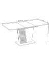 Tavolo allungabile Luna con piano e base cemento e struttura portante in rovere con dettaglio listellare 120x75x75H