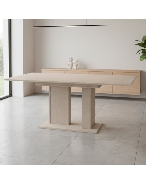 Tavolo allungabile Sone con allunga centrale 40 cm colore cashmere 130x85x75H