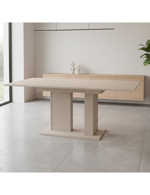 Tavolo allungabile Sone con allunga centrale 40 cm colore cashmere 130x85x75H