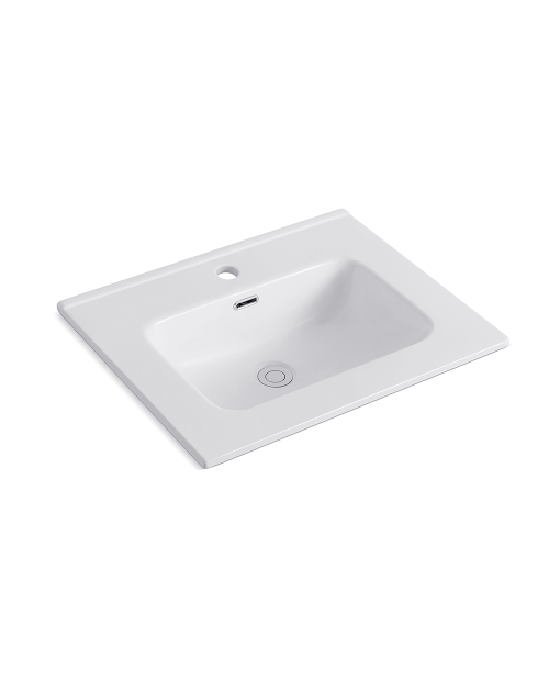Lavabo Consolle da Appoggio LAV9060ES 61x36.5 cm in Ceramica Bianco Lucido – Stile Moderno