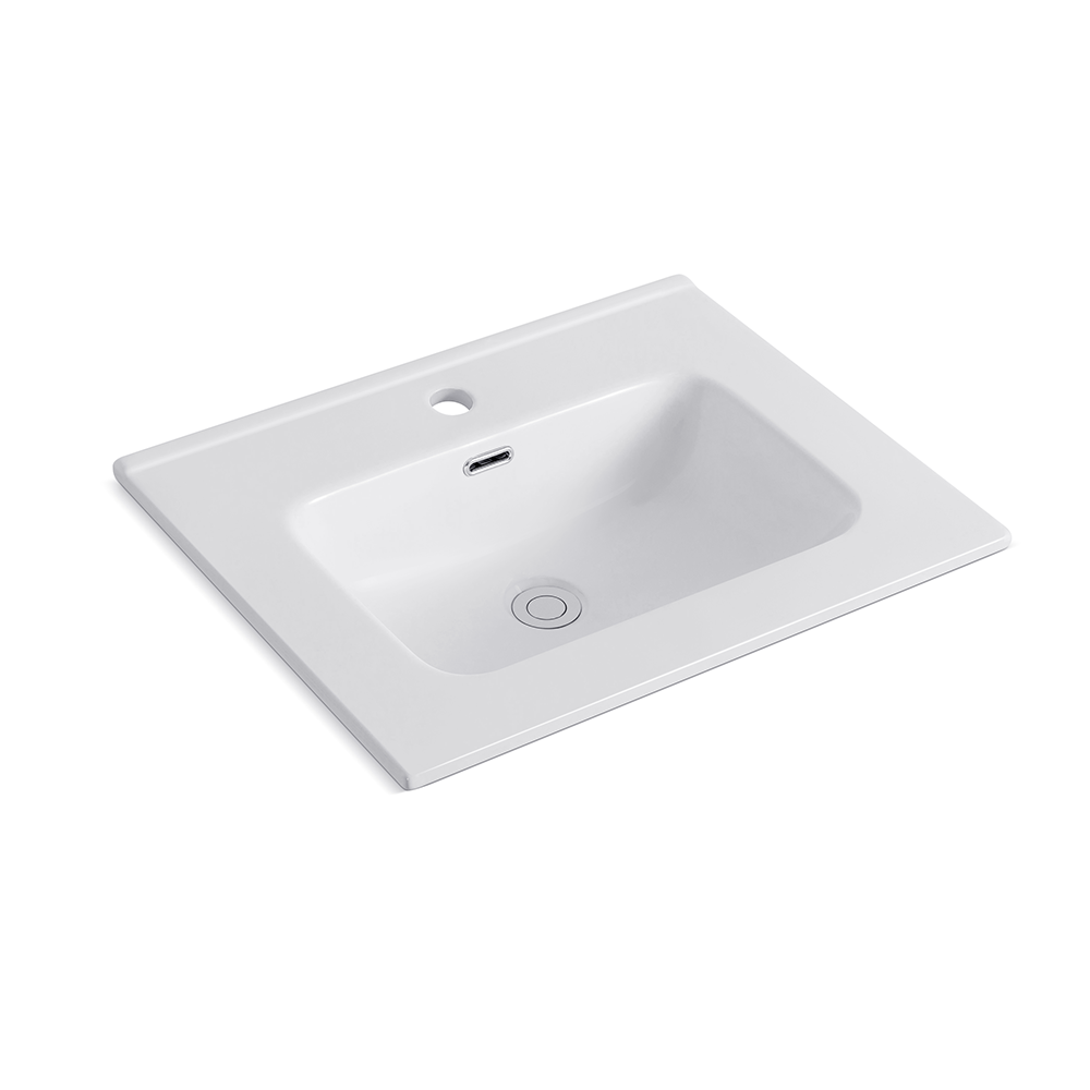 Lavabo Consolle da Appoggio LAV9060ES 61x36.5 cm in Ceramica Bianco Lucido – Stile Moderno
