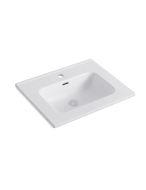 Lavabo Consolle da Appoggio LAV9060ES 61x36.5 cm in Ceramica Bianco Lucido – Stile Moderno