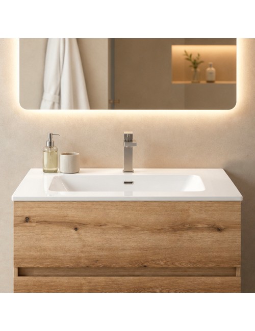 Lavabo Consolle da Appoggio LAV9060ES 61x36.5 cm in Ceramica Bianco Lucido – Stile Moderno