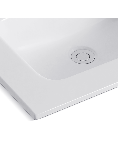 Lavabo Consolle da Appoggio LAV9060ES 61x36.5 cm in Ceramica Bianco Lucido – Stile Moderno