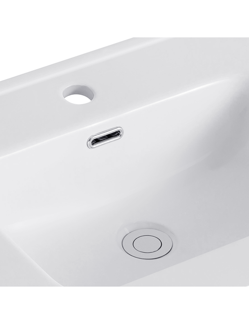 Lavabo Consolle da Appoggio LAV9060ES 61x36.5 cm in Ceramica Bianco Lucido – Stile Moderno