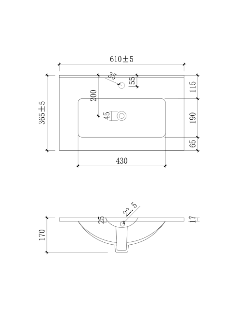Lavabo Consolle da Appoggio LAV9060ES 61x36.5 cm in Ceramica Bianco Lucido – Stile Moderno