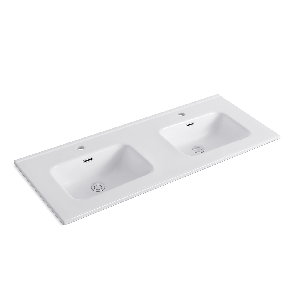 Lavabo Consolle da Appoggio LAV9140DS 141x46 cm in Ceramica Bianco Lucido – Design Elegante e Funzionalità