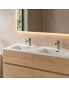 Lavabo Consolle da Appoggio LAV9140DS 141x46 cm in Ceramica Bianco Lucido – Design Elegante e Funzionalità