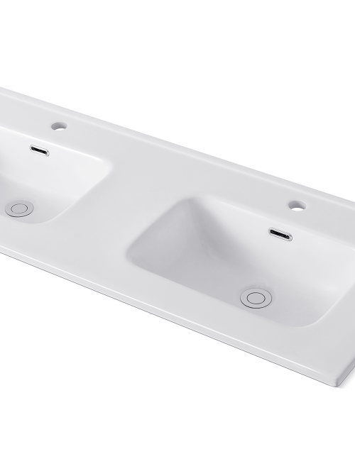 Lavabo Consolle da Appoggio LAV9140DS 141x46 cm in Ceramica Bianco Lucido – Design Elegante e Funzionalità