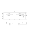 Lavabo Consolle da Appoggio LAV9140DS 141x46 cm in Ceramica Bianco Lucido – Design Elegante e Funzionalità