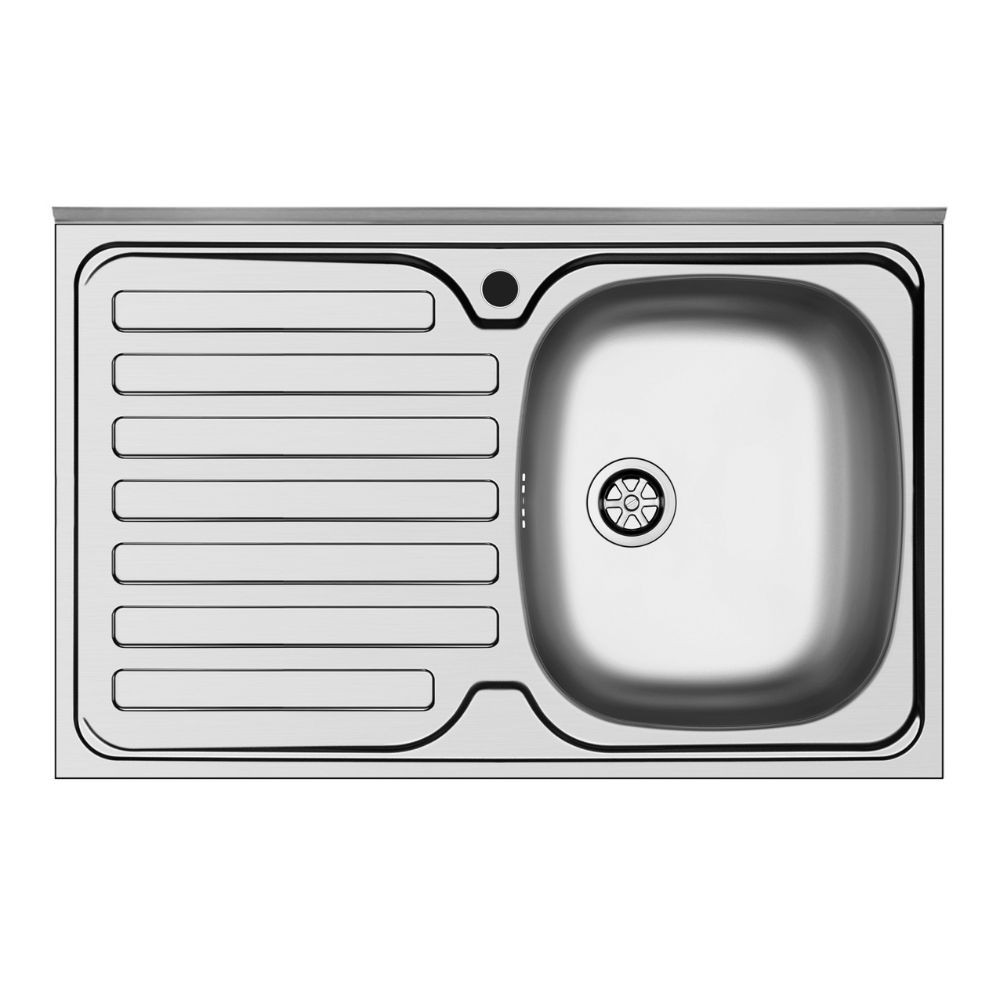 Lavello da appoggio Mediterraneo801 1 vasca e gocciolatoio sinistro con alzatina inox