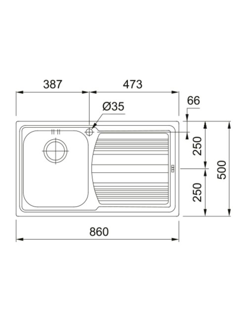 Lavello cucina da incasso Franke LLX611L 86x50 cm 1 vasca con gocciolatoio destro inox satinato