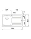 Lavello cucina da incasso Franke LLX611L 86x50 cm 1 vasca con gocciolatoio destro inox satinato