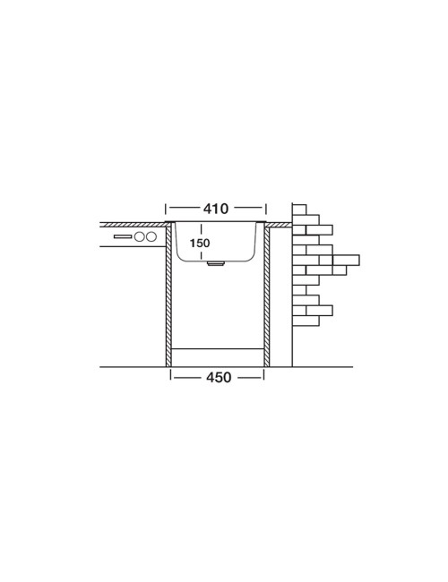 Lavello cucina incasso monovasca Samet SA179 inox 41x44x15H