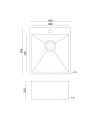 Lavello cucina incasso monovasca 45x50.5 cm inox Samet SA310401
